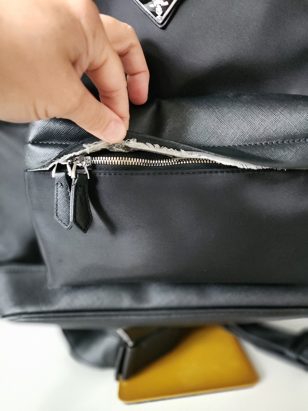 Prada Black Nylon Backpack Triangle Logo Zip Backpack Made in Italy - Picture 7 of 12